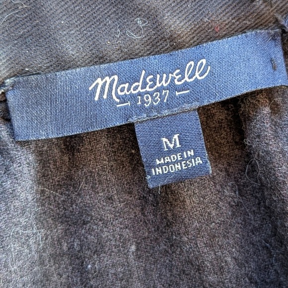 Madewell Latitude Wool Flannel Shirt Dress Charcoal Gray Sz M - Picture 6 of 6